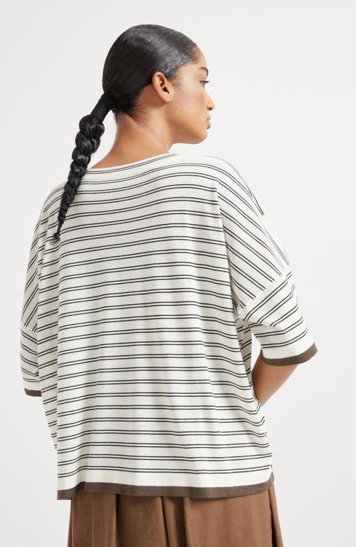 Brunello Cucinelli Striped Motif Wool And Cashmere Sweater In Panama