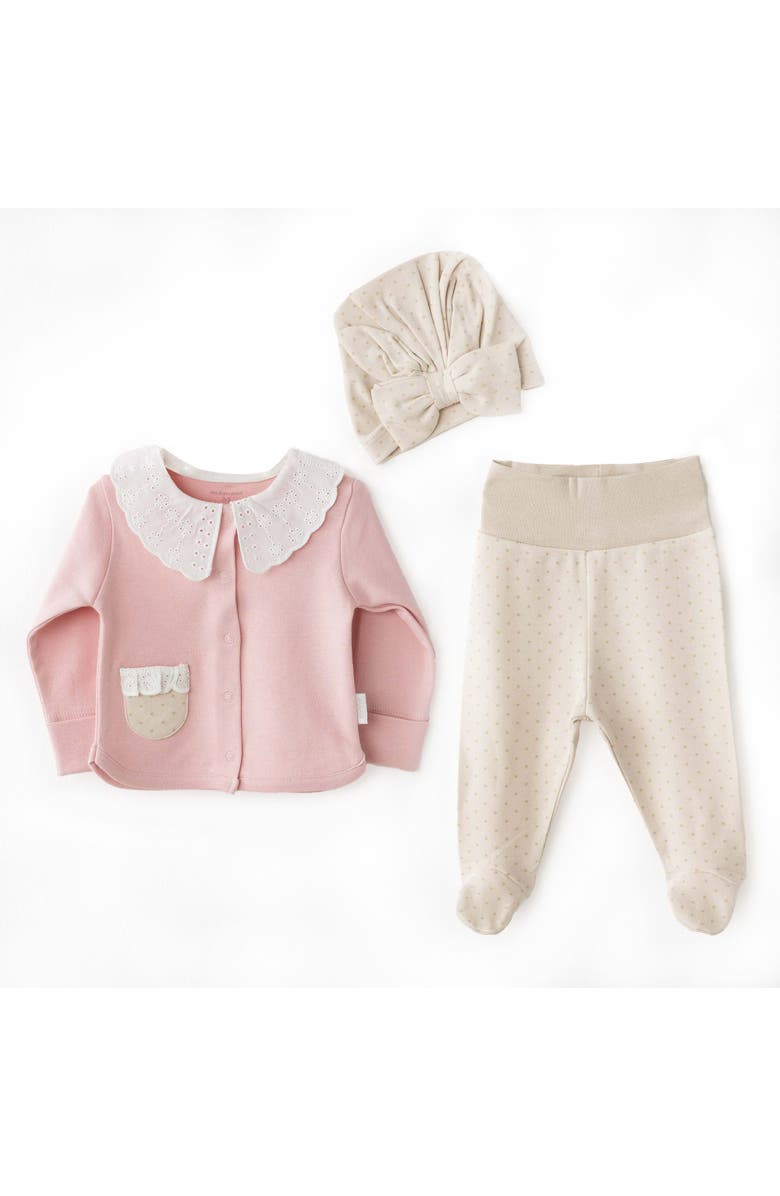 Andy Wawa Lace & Dots Baby Outfit, Main, color, Pink
