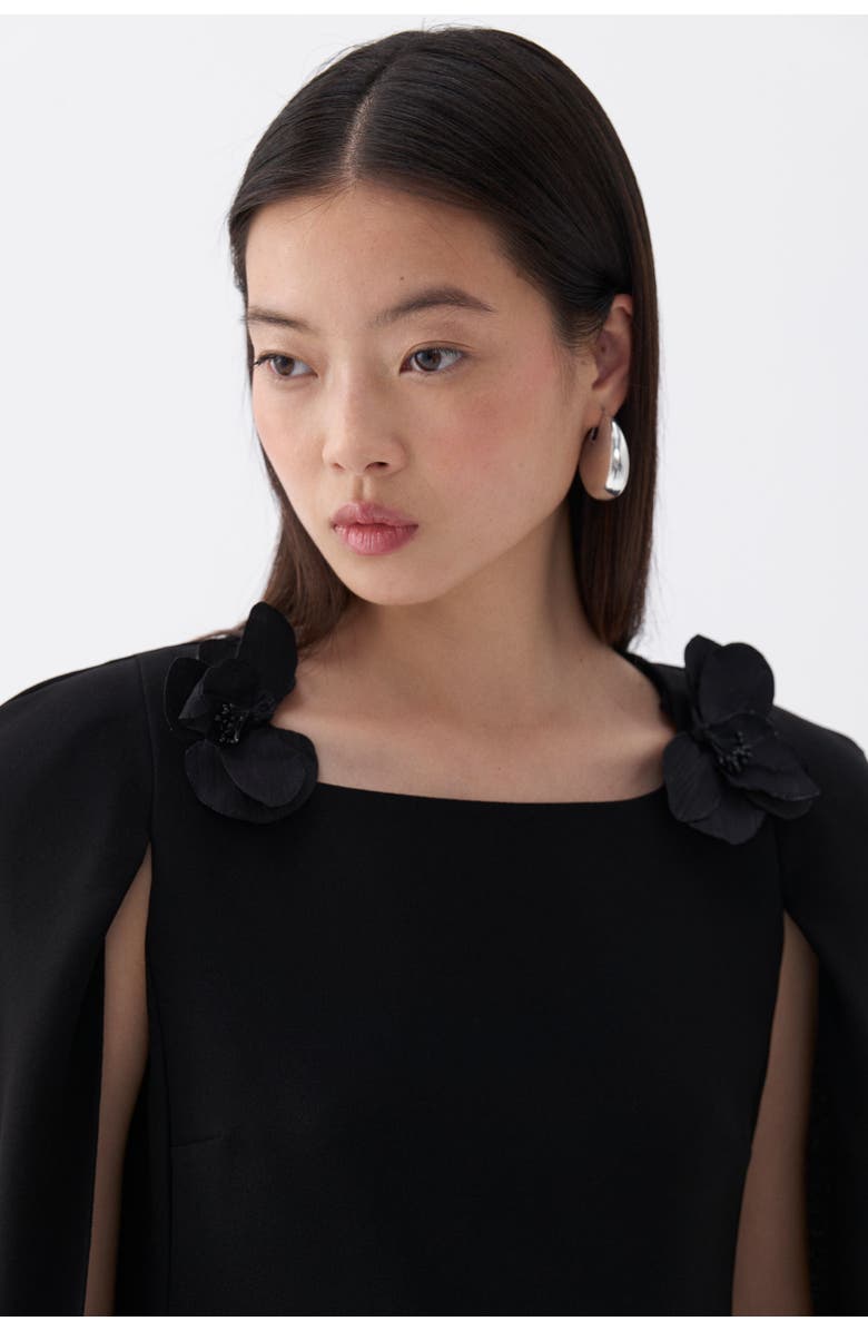 Nocturne Cape Sleeve Mini Dress, Alternate, color, 