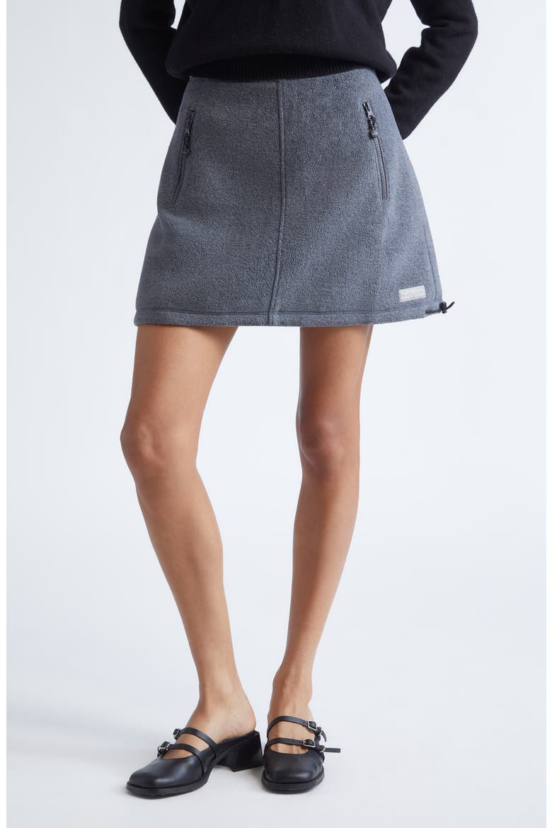 Polar Fleece Miniskirt, Main, color, GREY