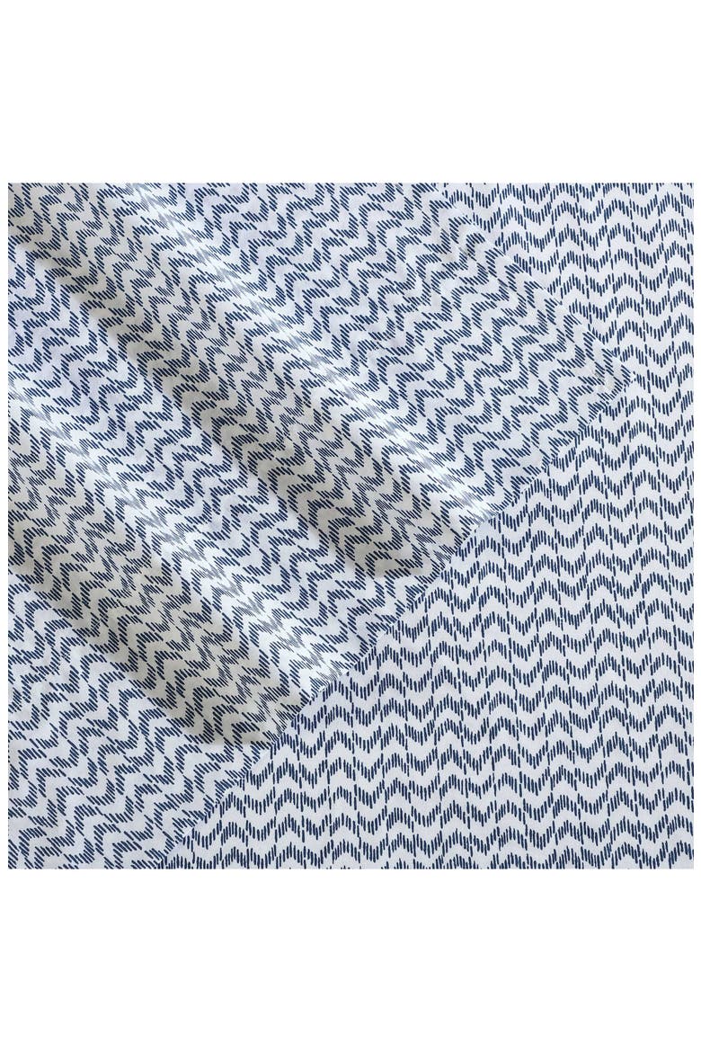 Ikat Wave 200 Thread Count Cotton Percale Sheet Set, Alternate, color, BLUE