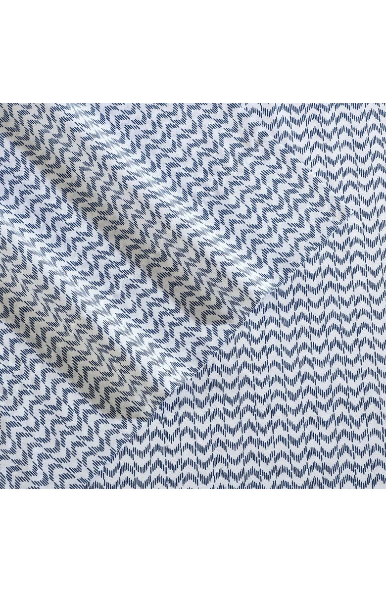 Nautica Ikat Wave 200 Thread Count Cotton Percale Sheet Set, Alternate, color, Blue