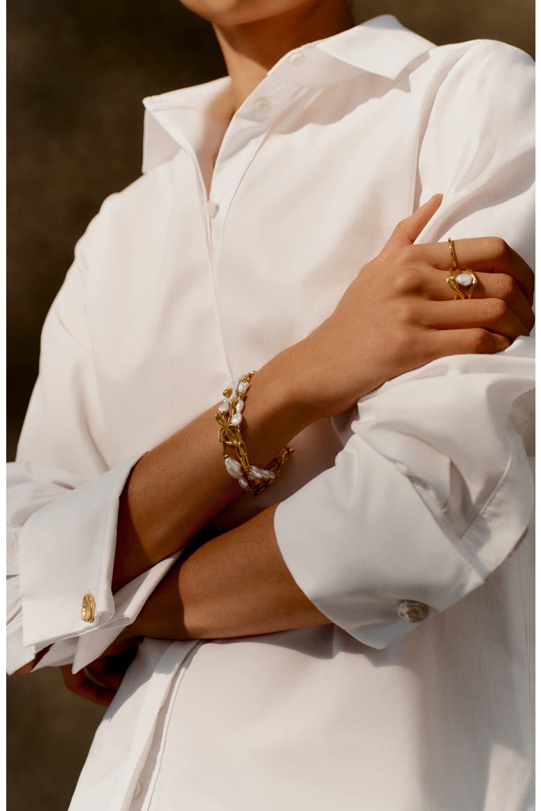 Amy Powney Keshi Pearl Ring, Alternate, color, 18CT GOLD VERMEIL / PEARL