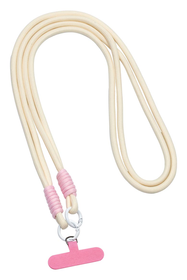 Macaron Crossbody Phone Lanyard, Main, color, WHITE/ PINK