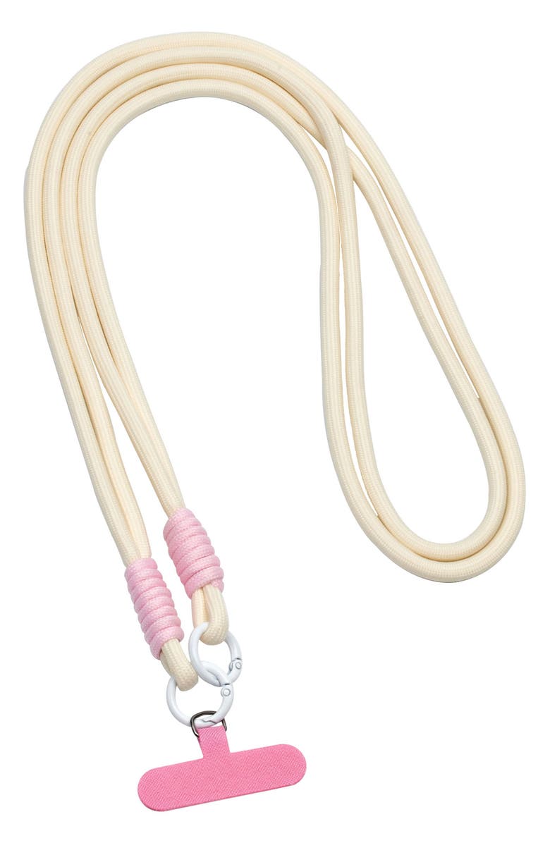 Auramma Macaron Crossbody Phone Lanyard, Main, color, White/ Pink