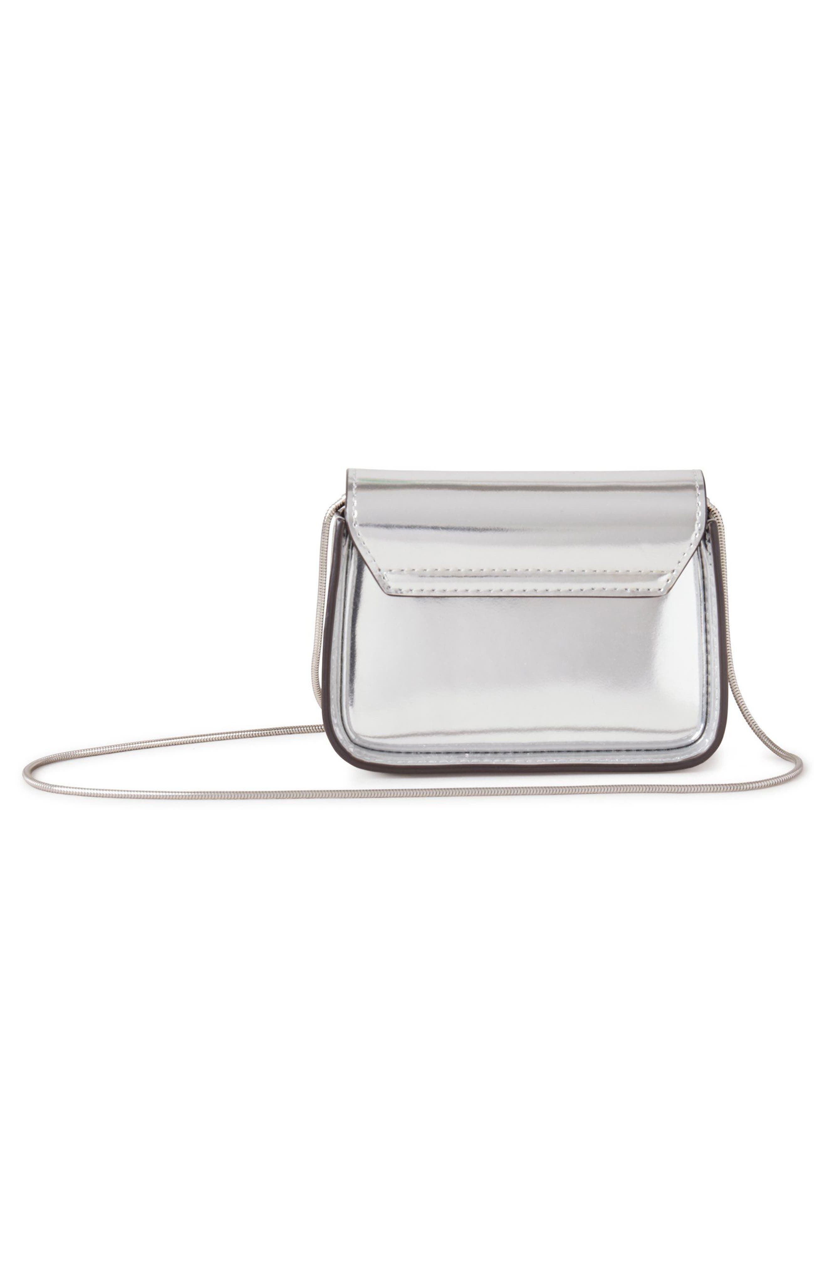 Mini Lana Metallic Leather Crossbody Bag, Alternate, color, SILVER