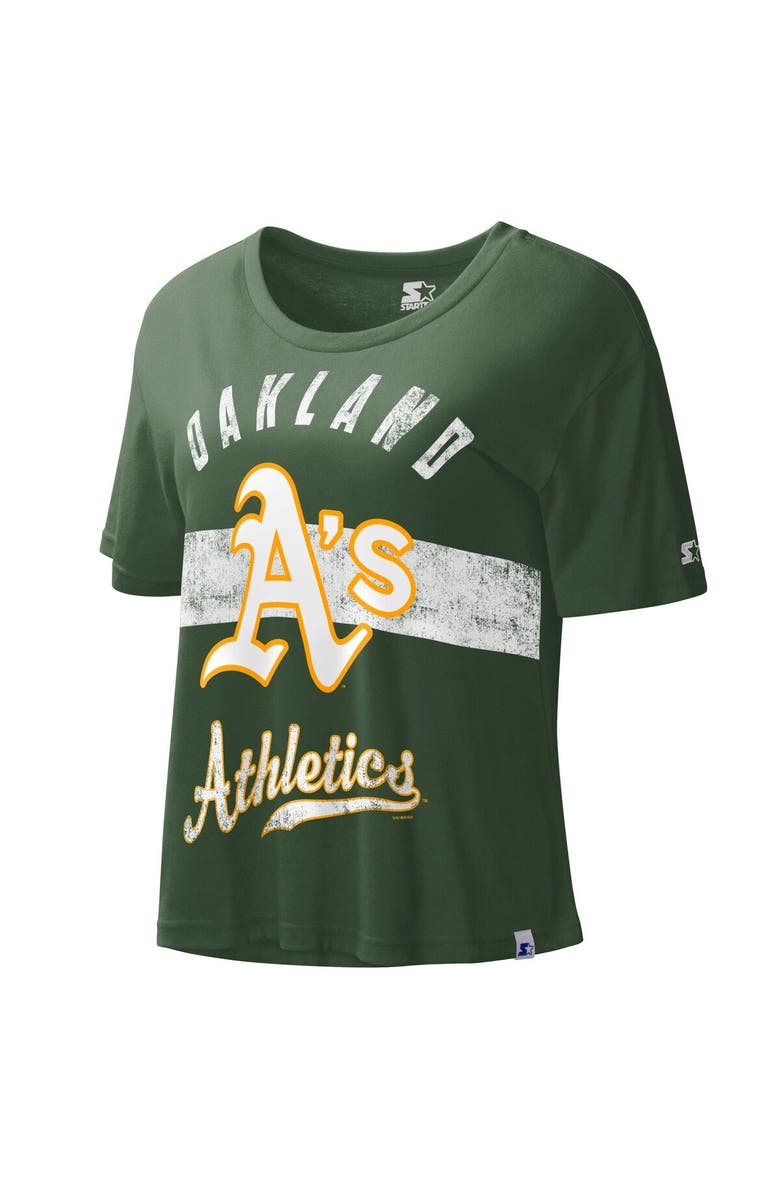 STARTER Women's Starter Green Oakland Athletics Record Setter Crop Top, Main, color, Green