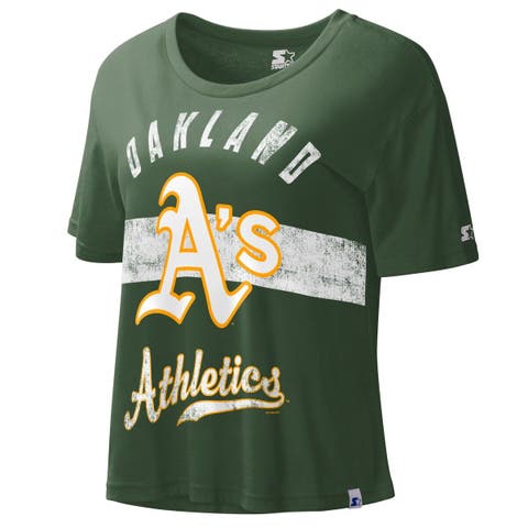 Women's Starter Green Oakland Athletics  Record Setter Crop Top