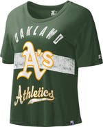 STARTER Women's Starter Green Oakland Athletics  Record Setter Crop Top