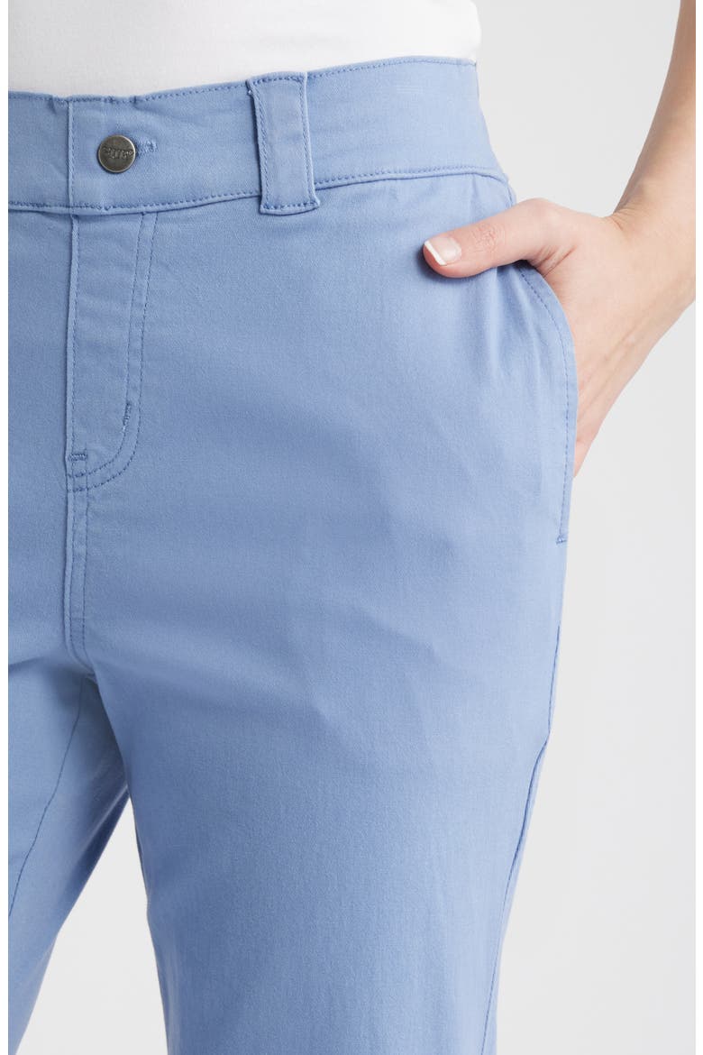 Kick Flare Stretch Cotton Pull-On Pants, Alternate, color, COLONY BLUE