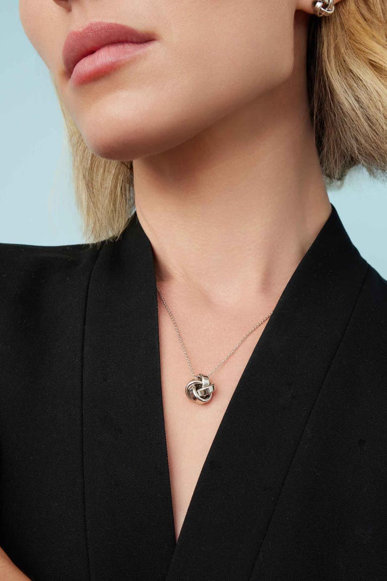 Sterling Silver Eternal Knot Pendant Necklace, Alternate, color, Silver