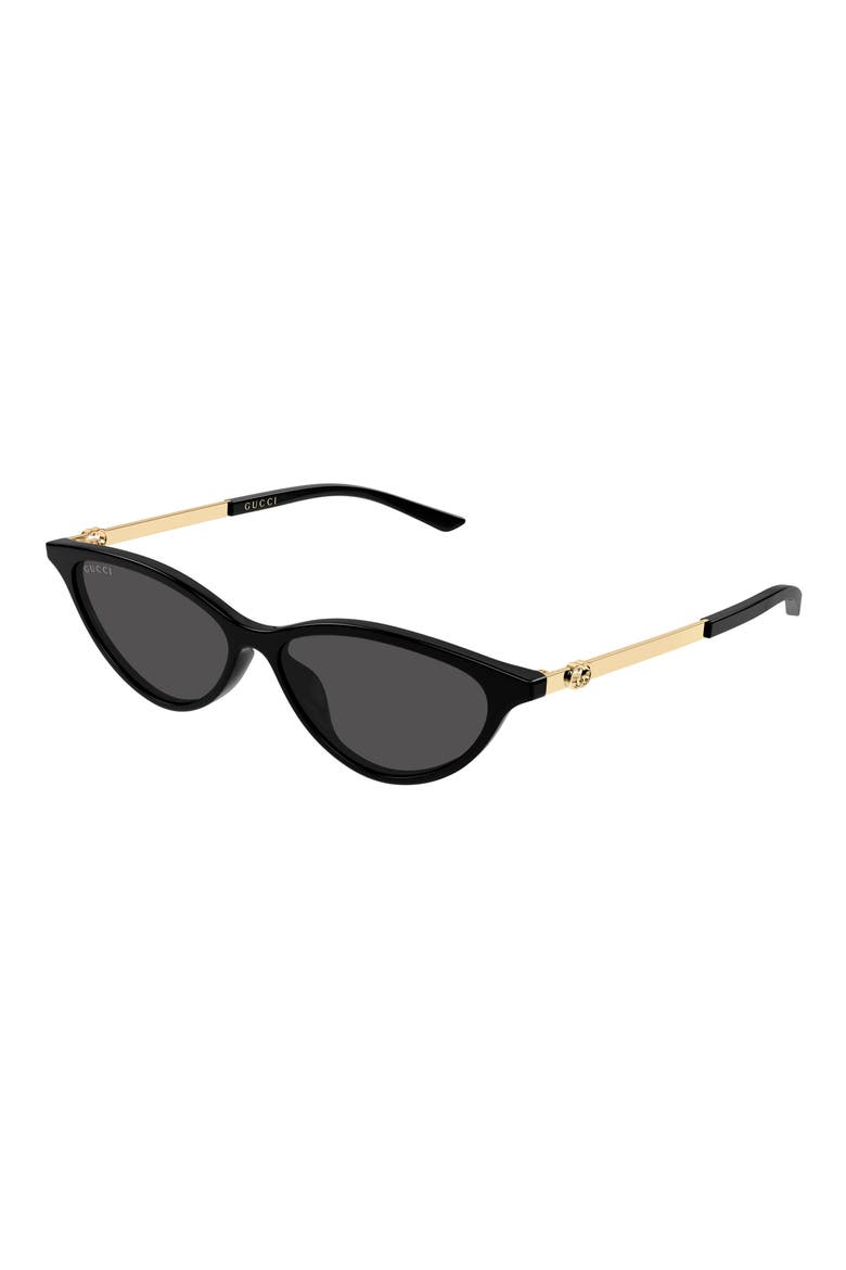 54mm Gradient Polarized Cat Eye Sunglasses, Alternate, color, BLACK