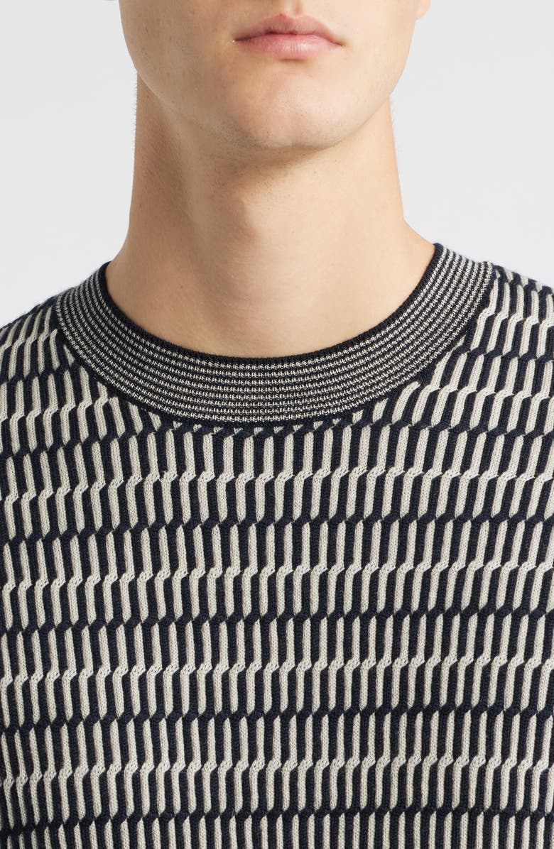 Emporio Armani Crewneck Virgin Wool Sweater, Alternate, color, Navy