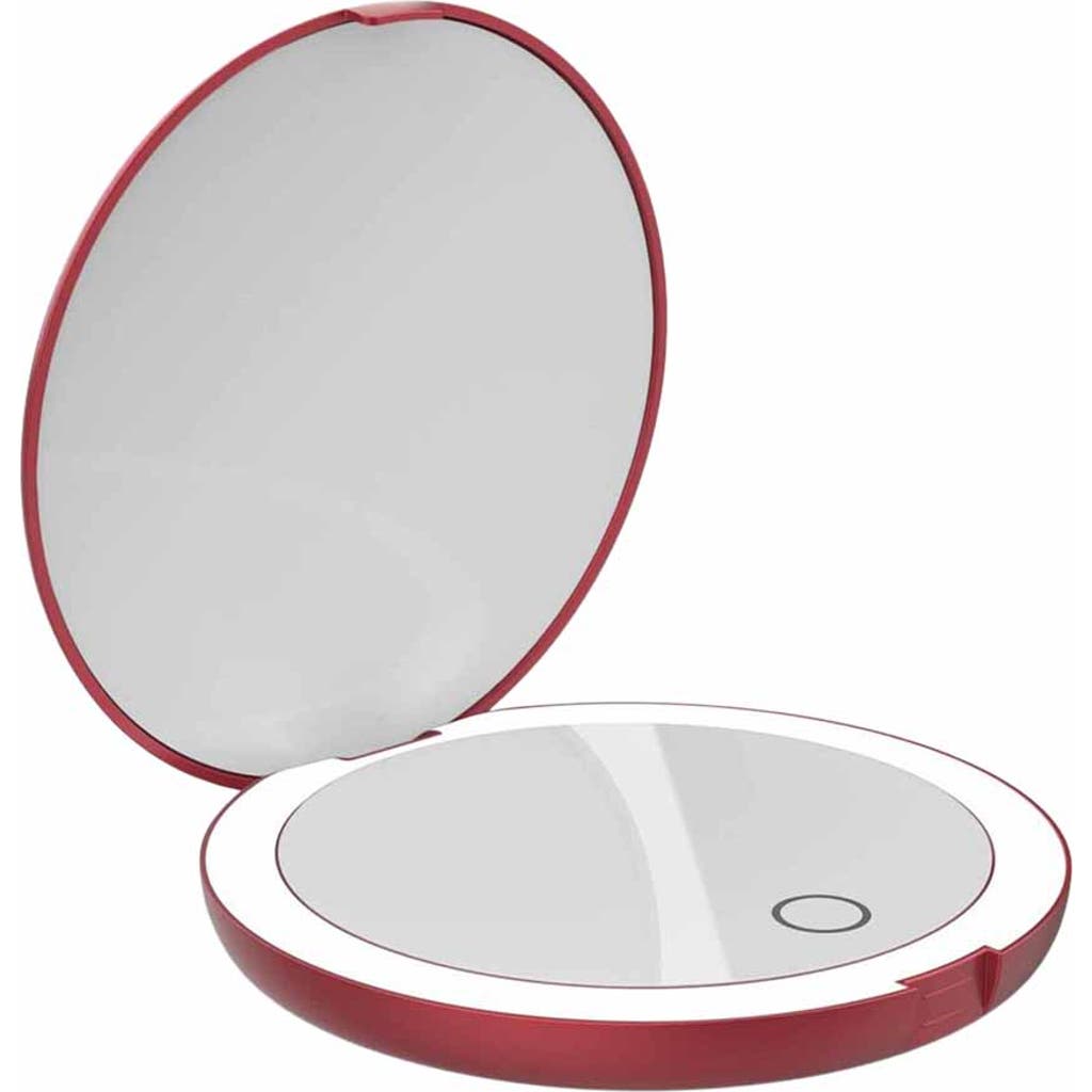 Luna London Compact Mirror In Scarlet Red