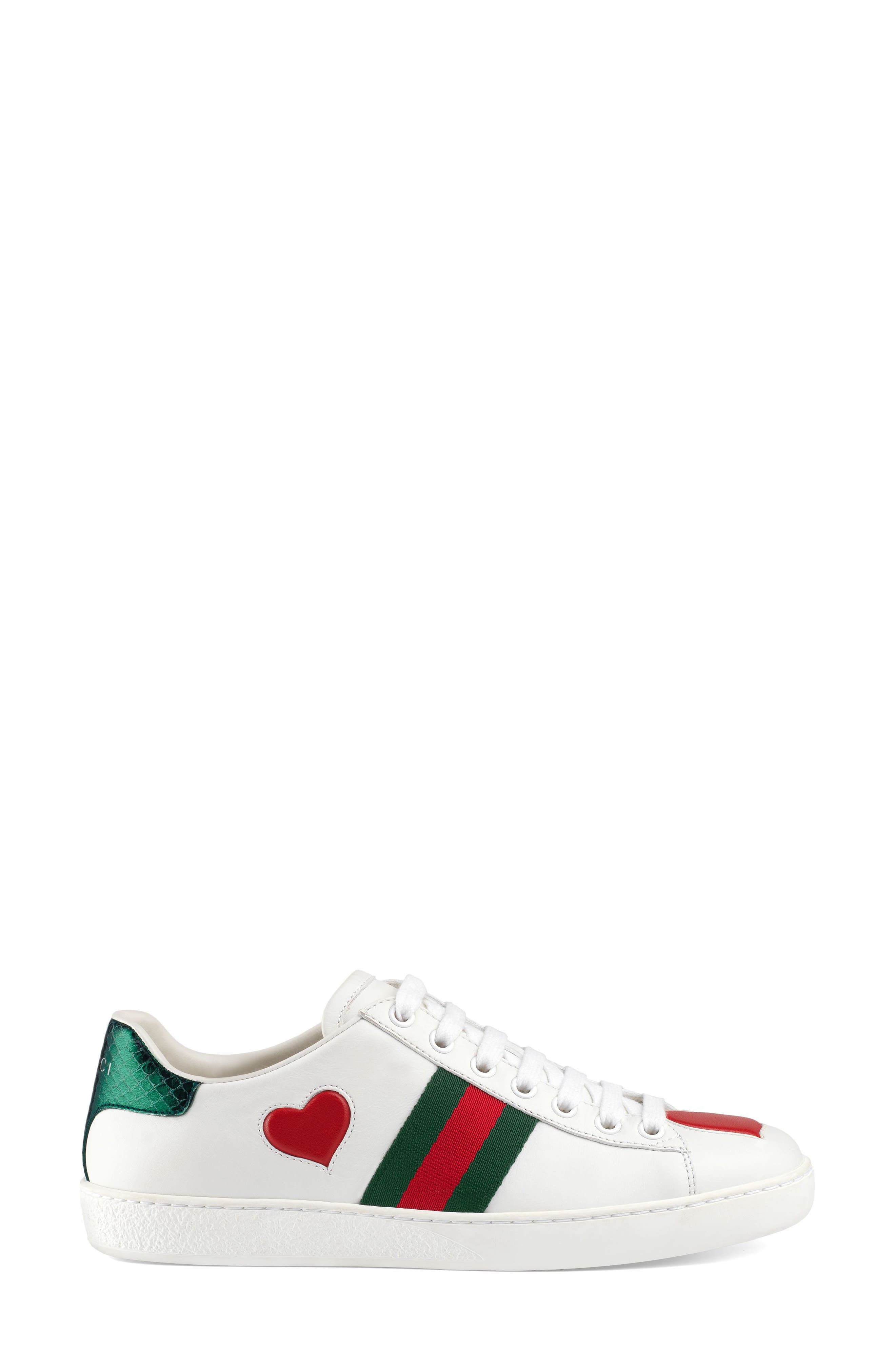 Gucci New Ace Heart Sneaker, Alternate, color, 