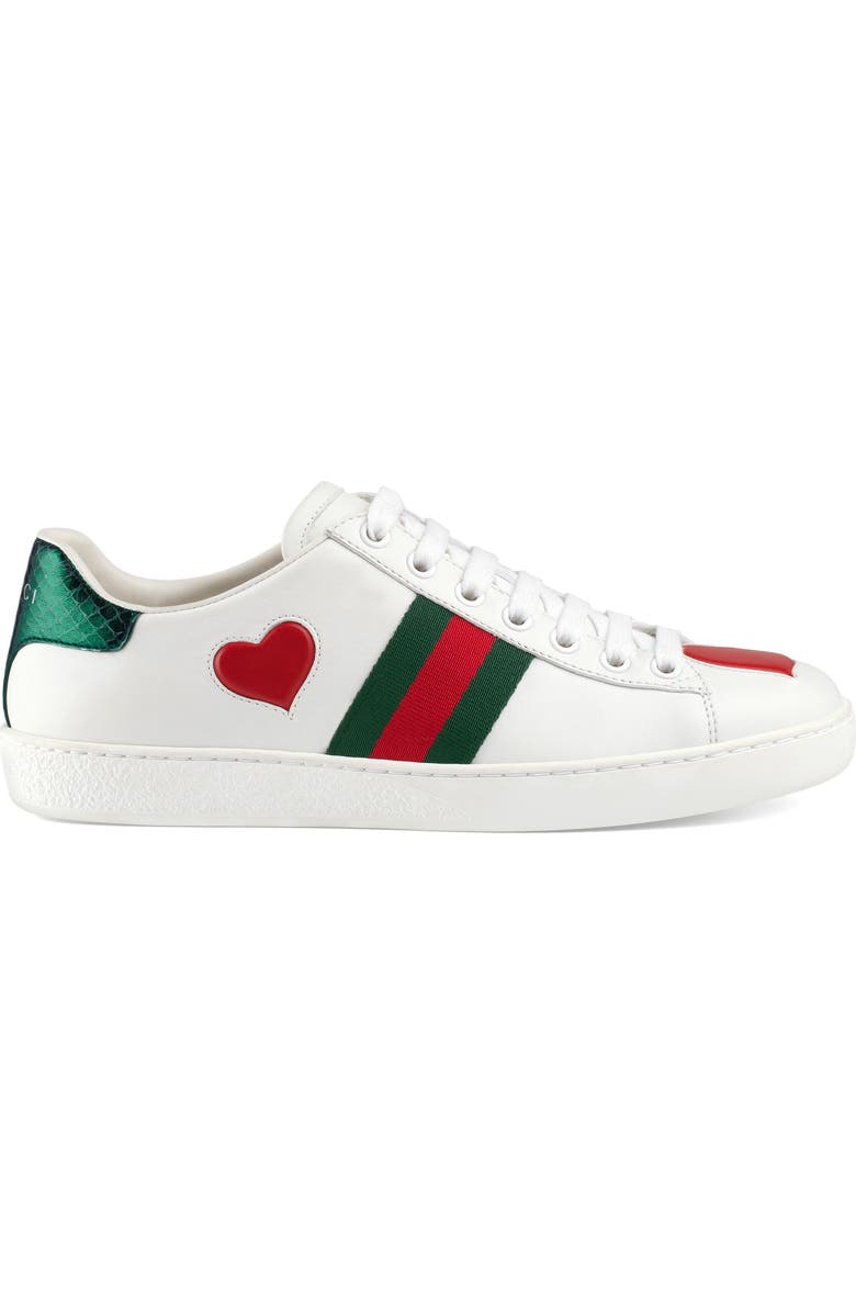 Gucci New Ace Heart Sneaker, Alternate, color,