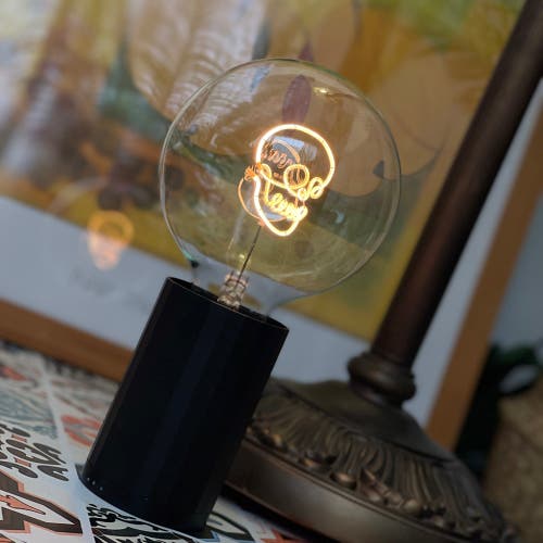 Mitb Skull Portable Table Lamp In Yellow