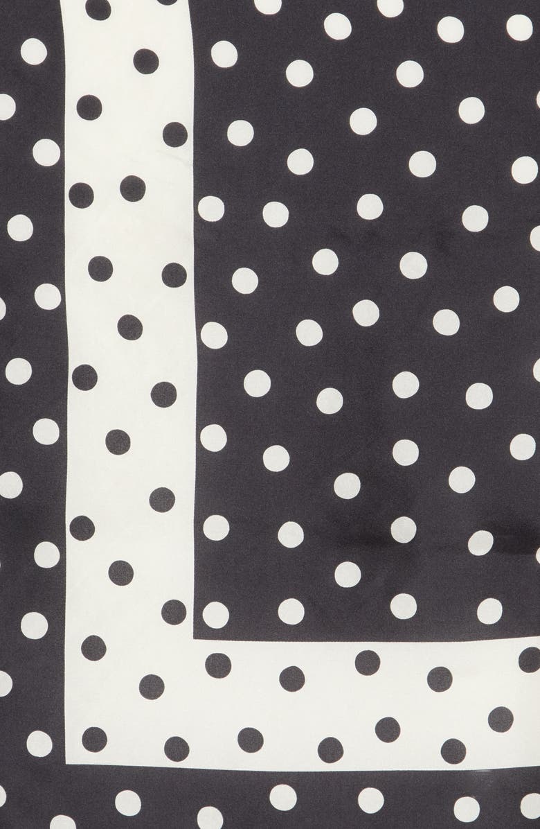 Kate Spade New York springtime dot silk square scarf, Alternate, color, Cream Black