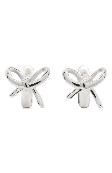 bow huggie hoop earrings