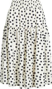 Caslon® Tiered Print Midi Skirt