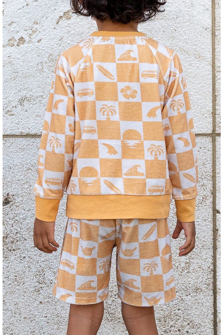 Kids' Rust Surf Print Cotton Pull-On Shorts, Alternate, color, POINT BREAK