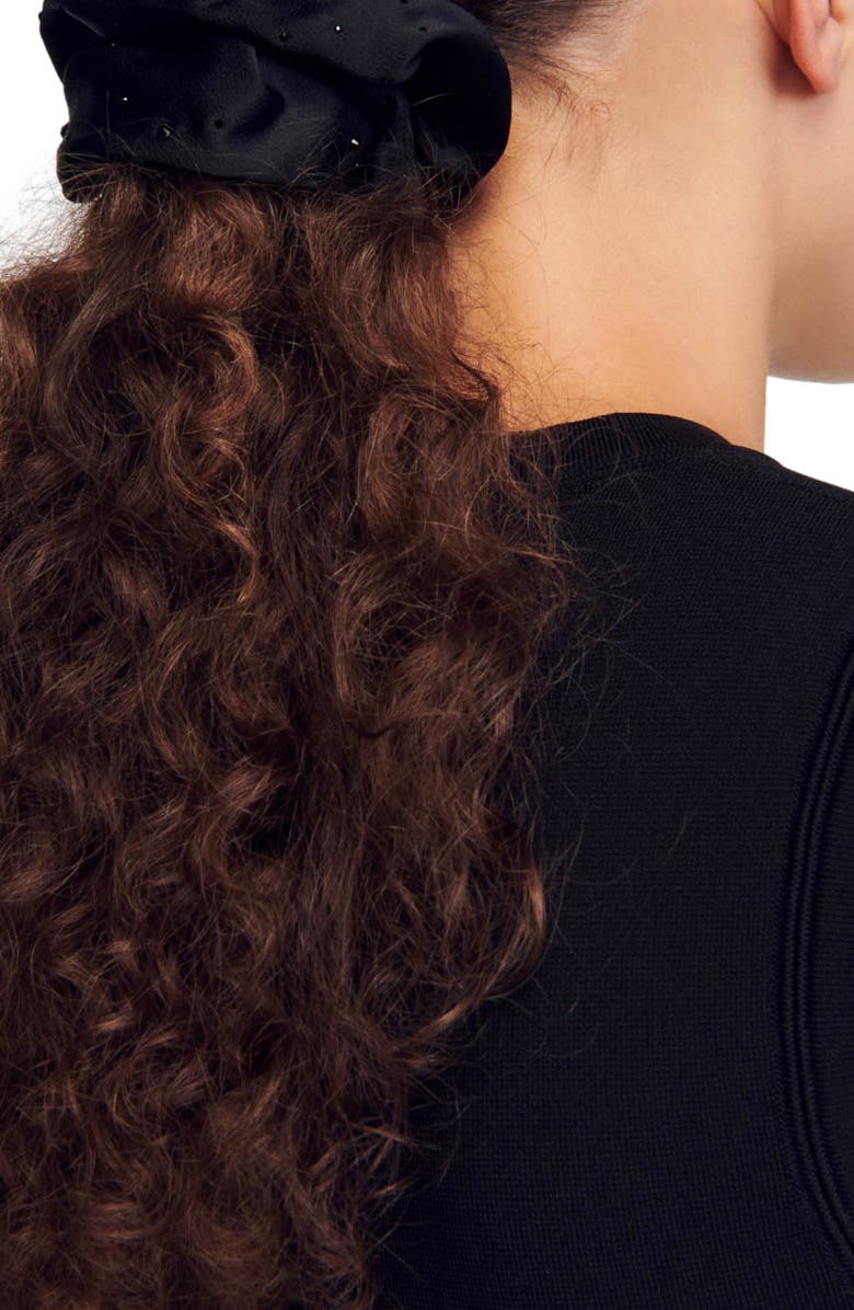 SANDRO Rhinestone scrunchie, Alternate, color,