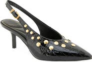 Kenneth Cole Ulysses Faux Leather Croc Embossed Pointed Toe Slingback Pump
