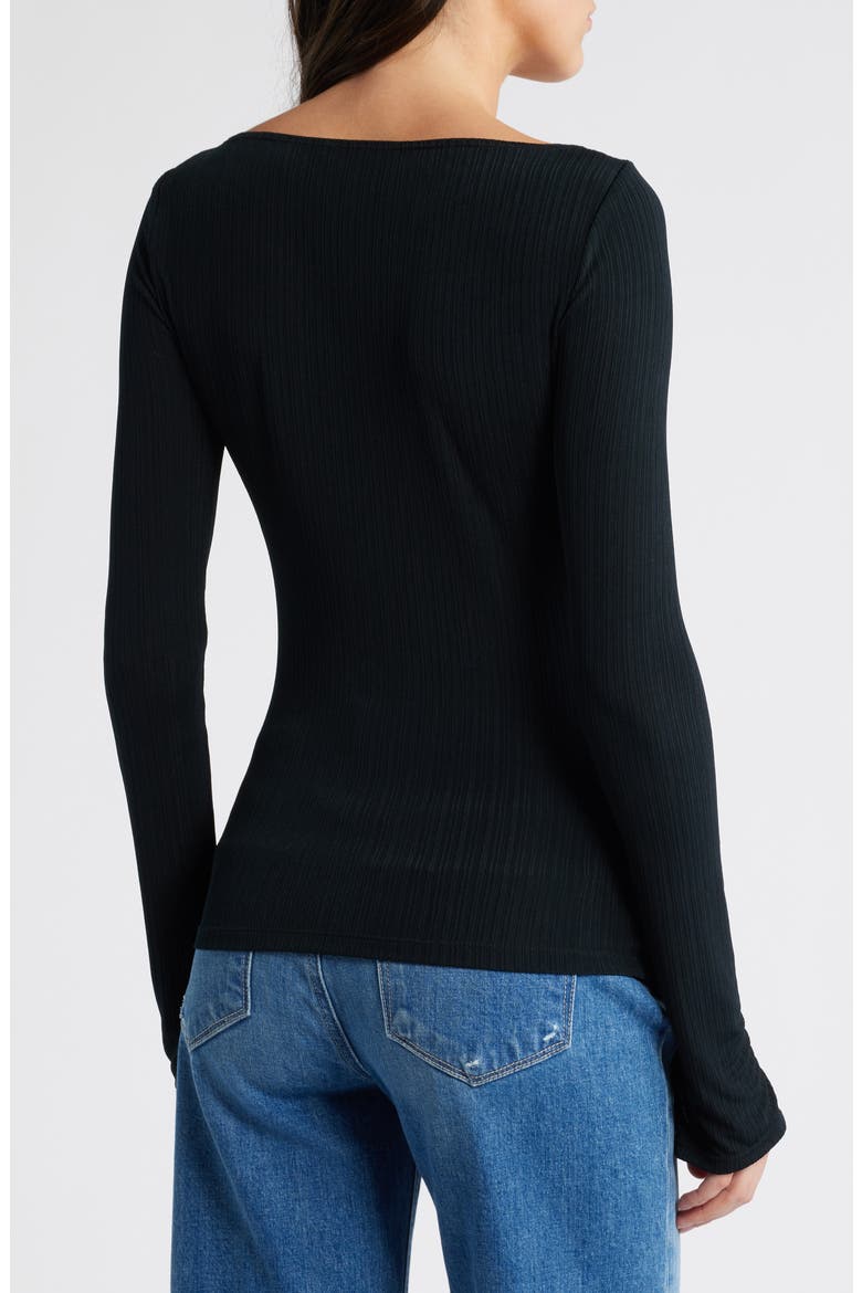 Lucina Variegated Rib Top, Alternate, color, BLACK