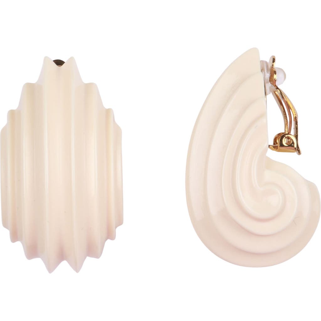 Julietta X Cassetto Jc5 Resin Clip-on Earrings In Ivory