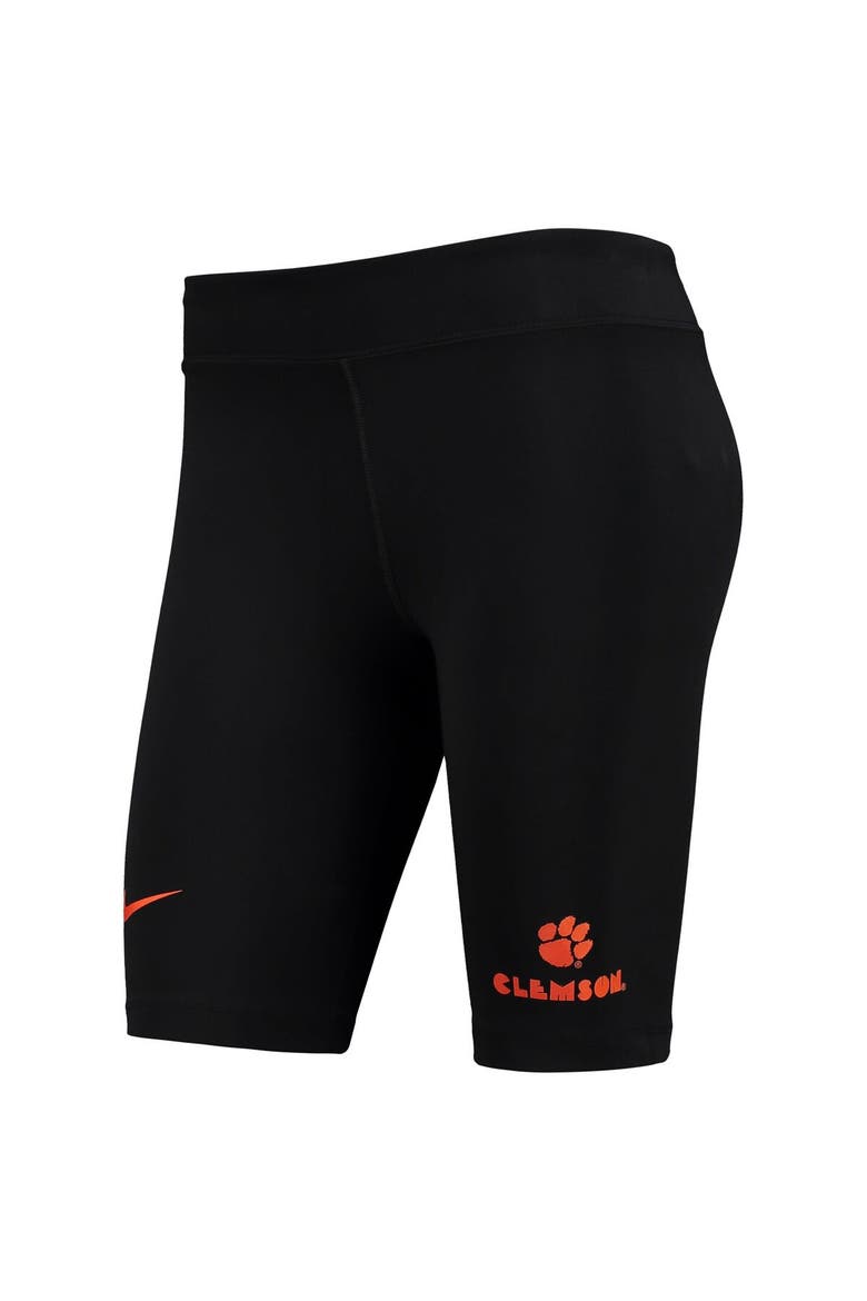 Women's Nike Black Clemson Tigers Essential Tri-Blend Bike Shorts, Alternate, color, Black