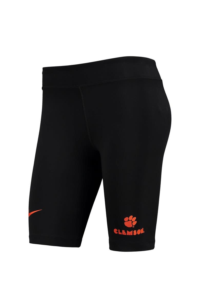 Nike Women's Nike Black Clemson Tigers Essential Tri-Blend Bike Shorts, Alternate, color, Black