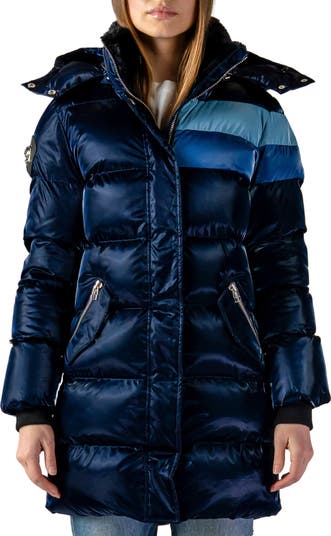 Penguin Faux Fur Lined Hooded Quilted Puffer Coat