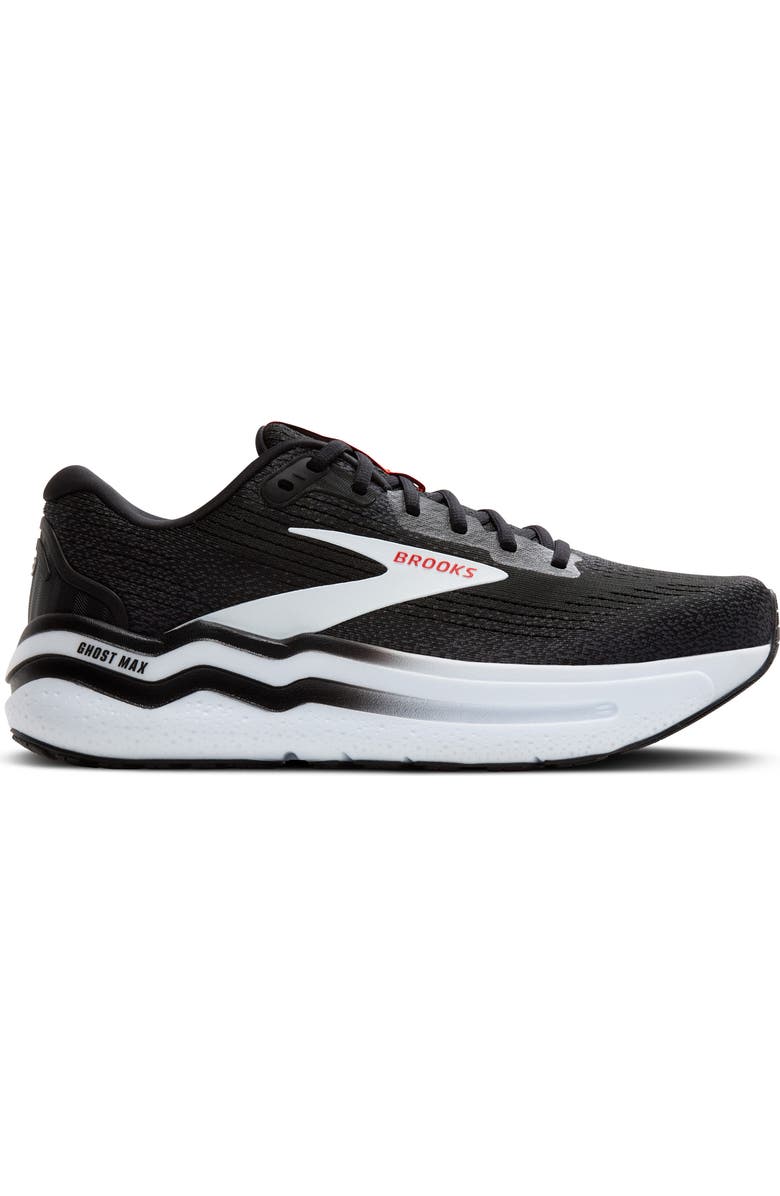Brooks Ghost Max 2 Running Shoe, Alternate, color, Black/White/Fiery Red
