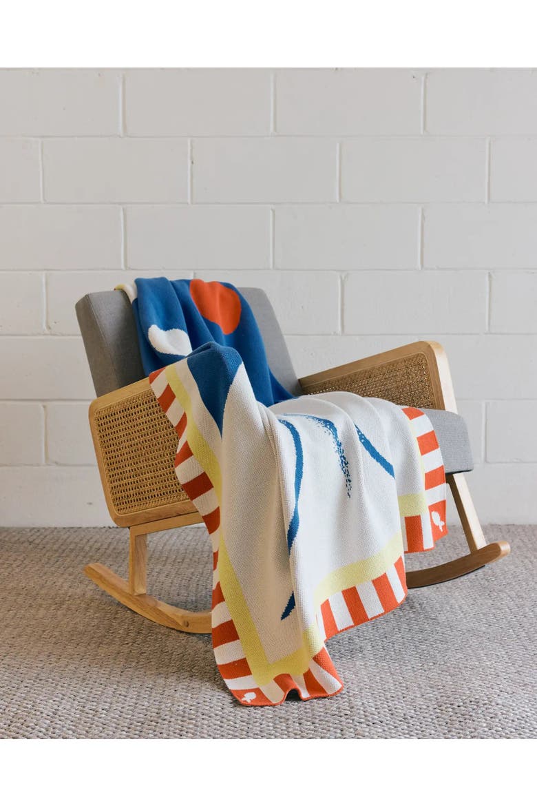 Lovebirds Knit Throw Blanket, Alternate, color, Sunrise