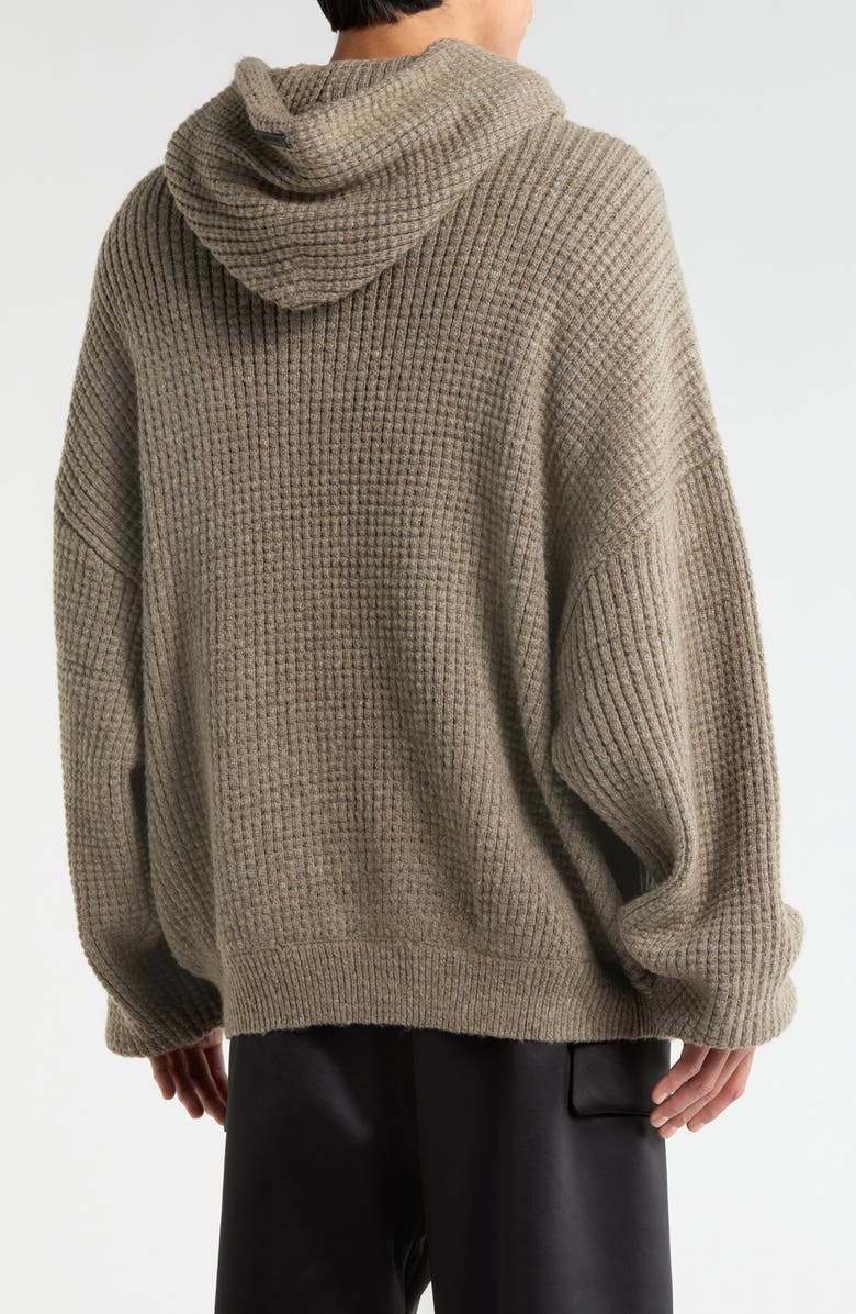 Fear of God Essentials '90s Waffle Knit Hoodie, Alternate, color, Homestead Heather