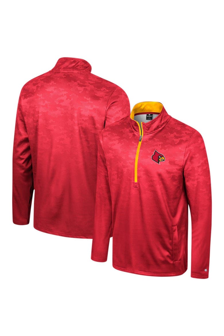 Men's Colosseum  Red Louisville Cardinals The Machine Half-Zip Jacket, Main, color, Red