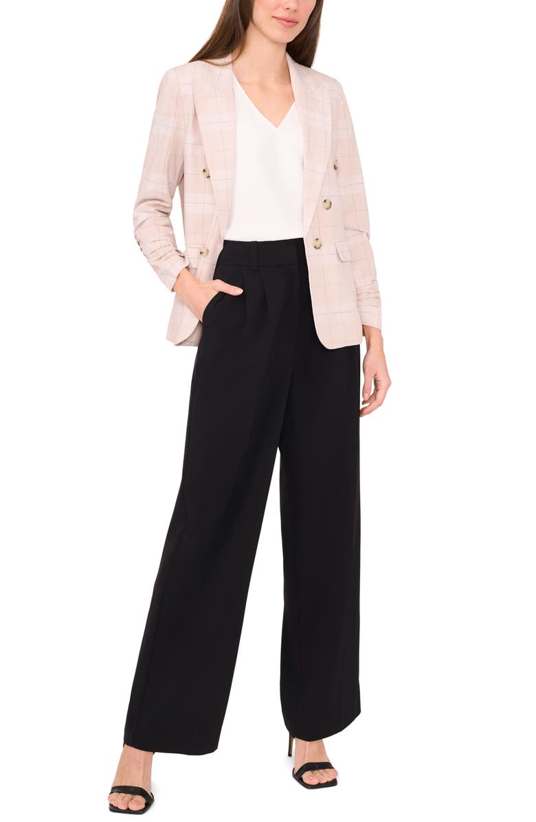 Halogen<sup>®</sup> Ruched Sleeve Double Breasted Blazer, Alternate, color,