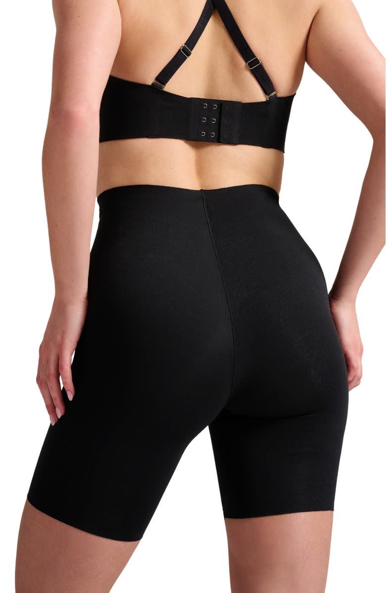 Siella Organic Cotton No-Show Shaping Short, Alternate, color, Black