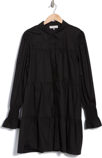 Long Sleeve Tiered Shirtdress