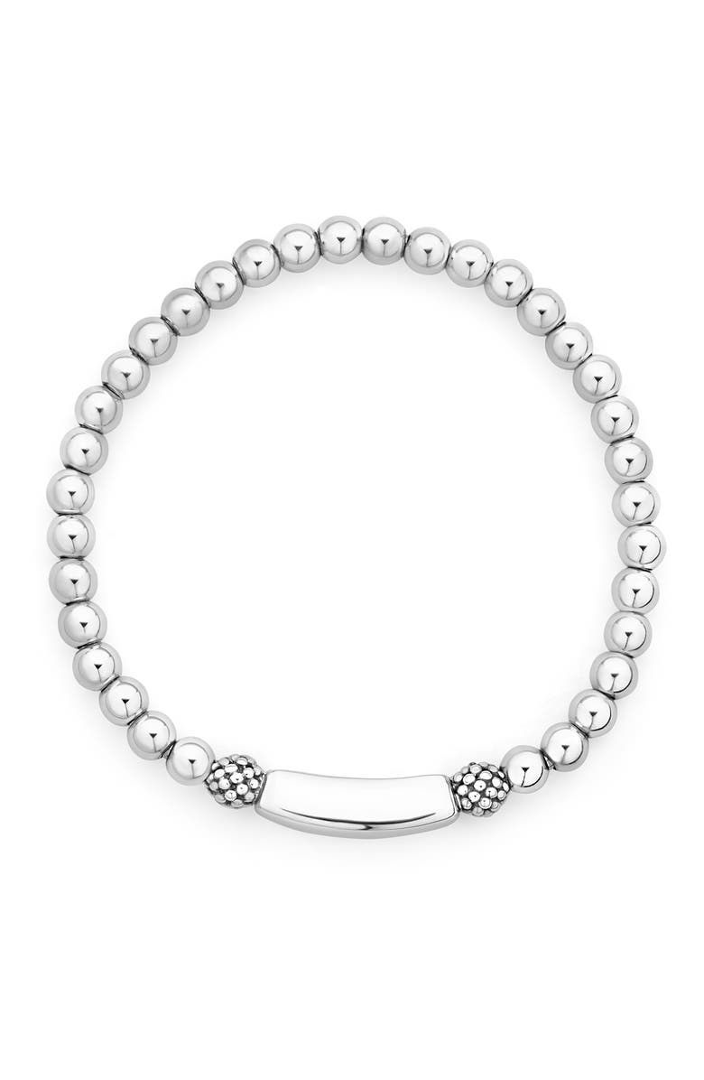 LAGOS Signature Caviar Stretch Bracelet, Alternate, color, Silver