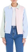 English Factory Sports Club Colorblock Stripe Cotton Blend Zip Jacket