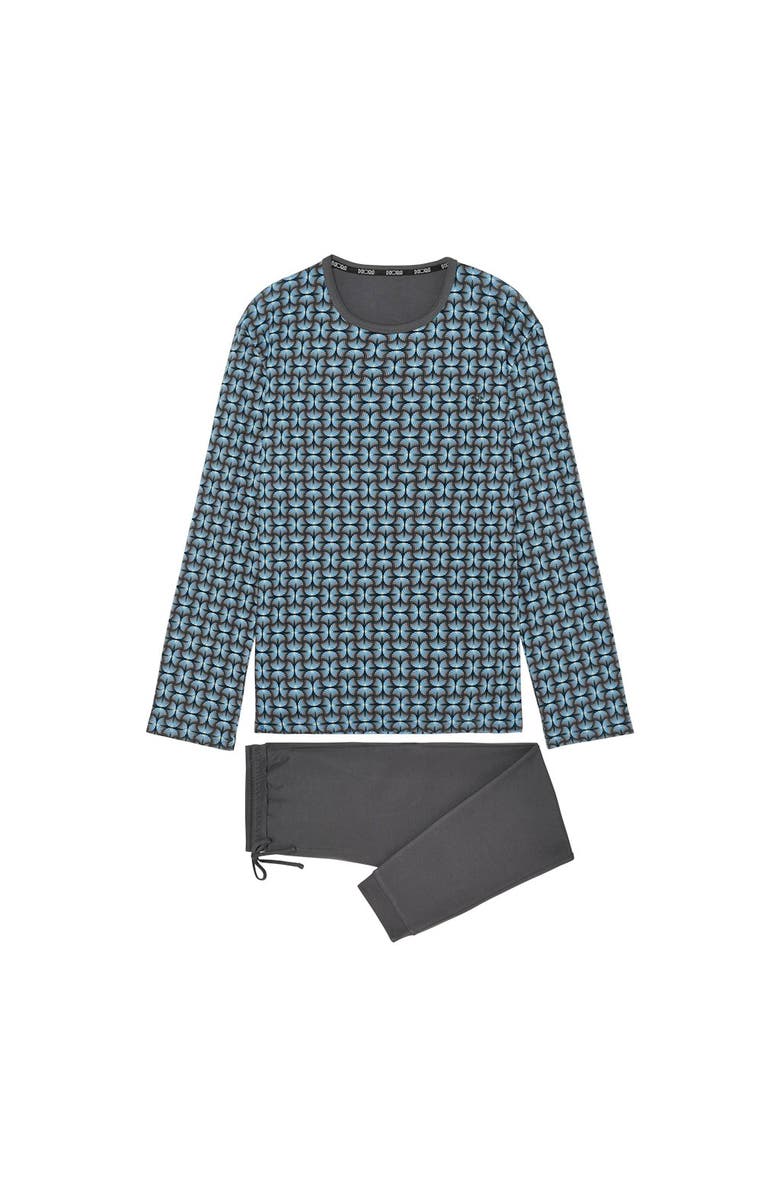 HOM Aloys Long Pajama Set, Main, color, Dark Grey Print