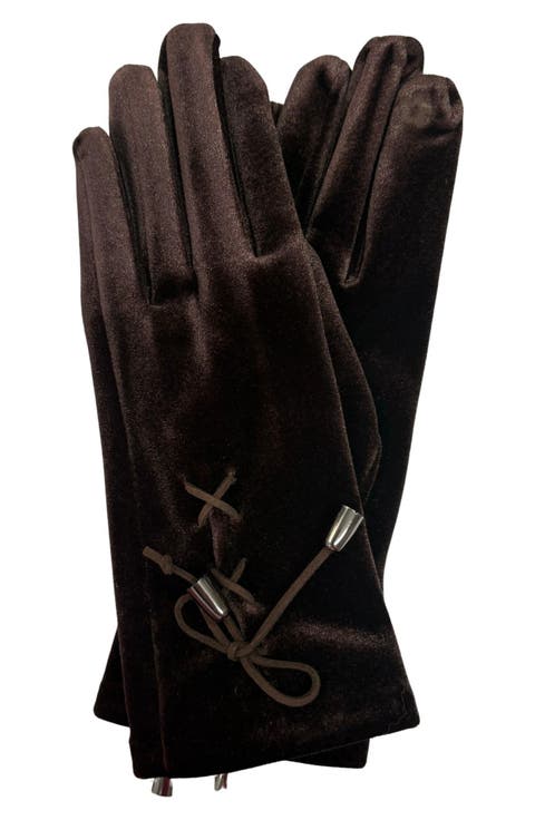 Tech Velvet Lace-Up Gloves