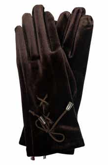 Tech Velvet Lace-Up Gloves