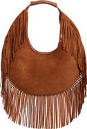 URBAN EXPRESSIONS HANDBAGS Fringe Faux Suede Hobo Bag
