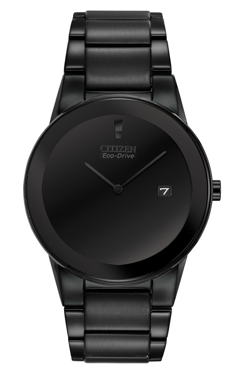 Citizen Axiom Eco-Drive Bracelet Watch, 40mm x 12mm, Main, color, Black