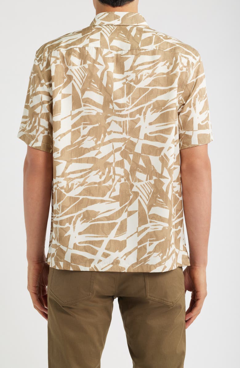 Theory Irving Short Sleeve Button-Up Shirt, Alternate, color, Fresh Khaki Multi