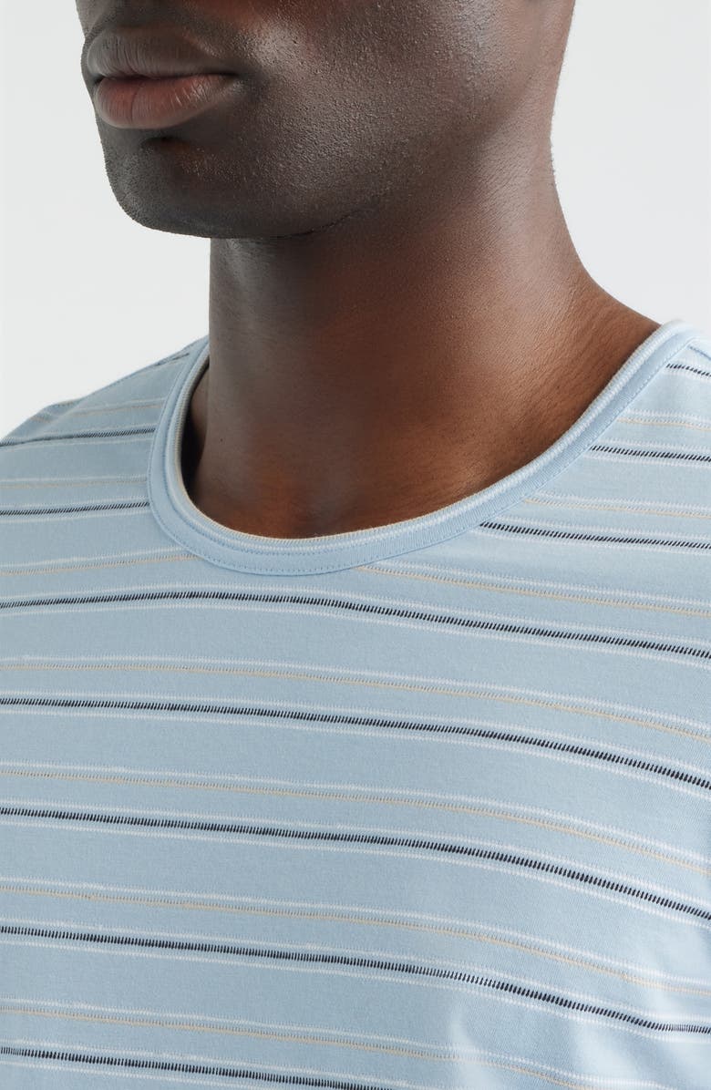 Daniel Buchler Washed Stripe Crewneck Lounge T-Shirt, Alternate, color, Sky Stripe