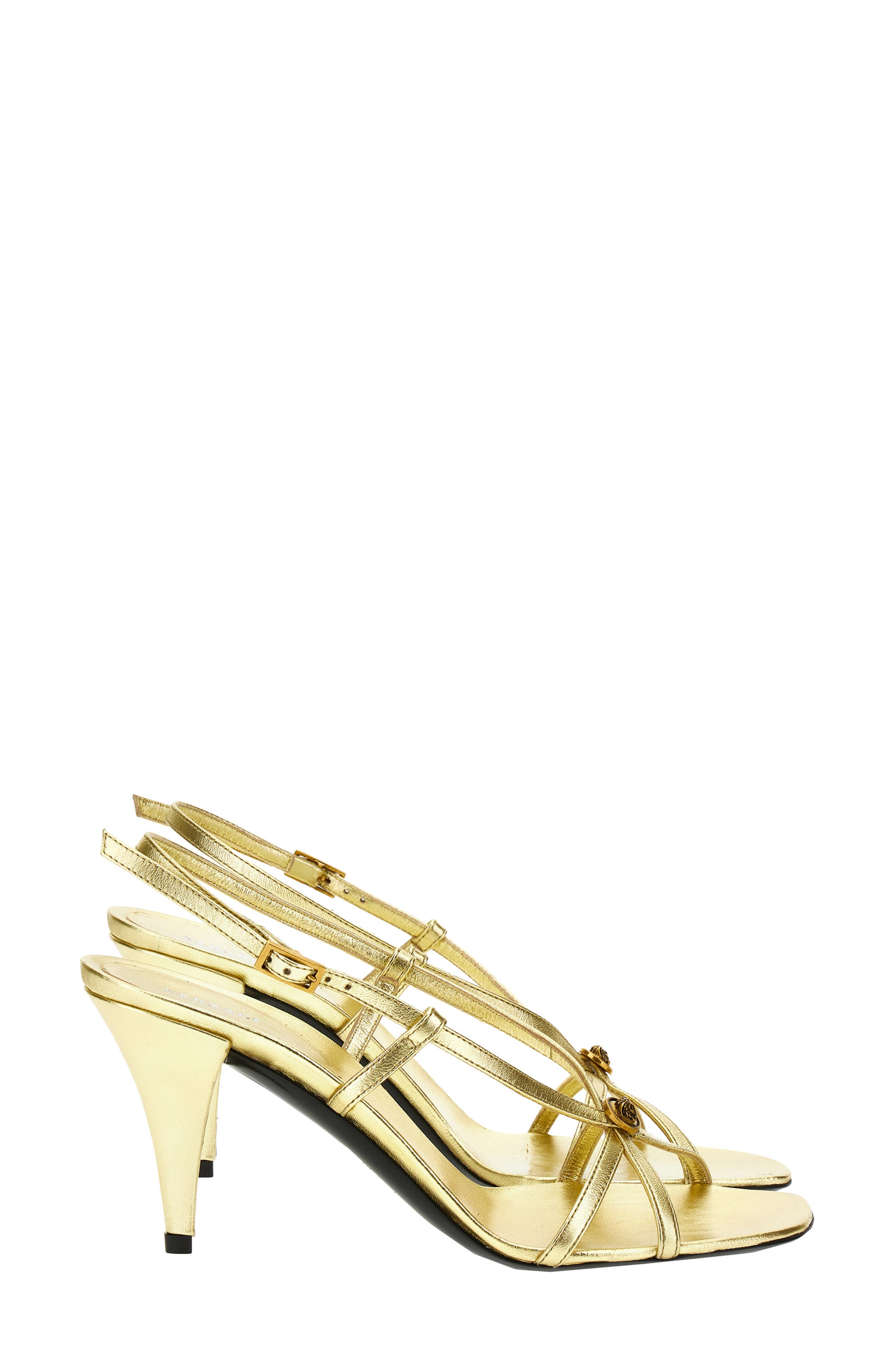 Laminated Strappy Sandal, Alternate, color, GOLD GOLD