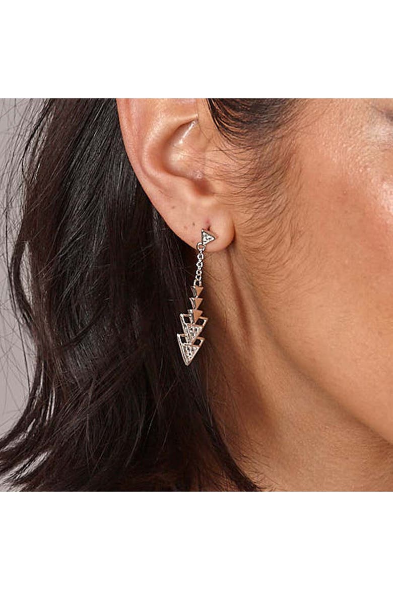 Art Deco Triangle Earrings, Alternate, color, Sterling Silver